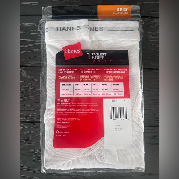 ❌SOLD❌ Hanes Comfort Soft Tagless Brief Sport White Comfort Flex - Picture 2 of 2